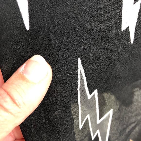 Torrid black white lightning sheer button down top size 5 or 5X - Picture 6 of 15